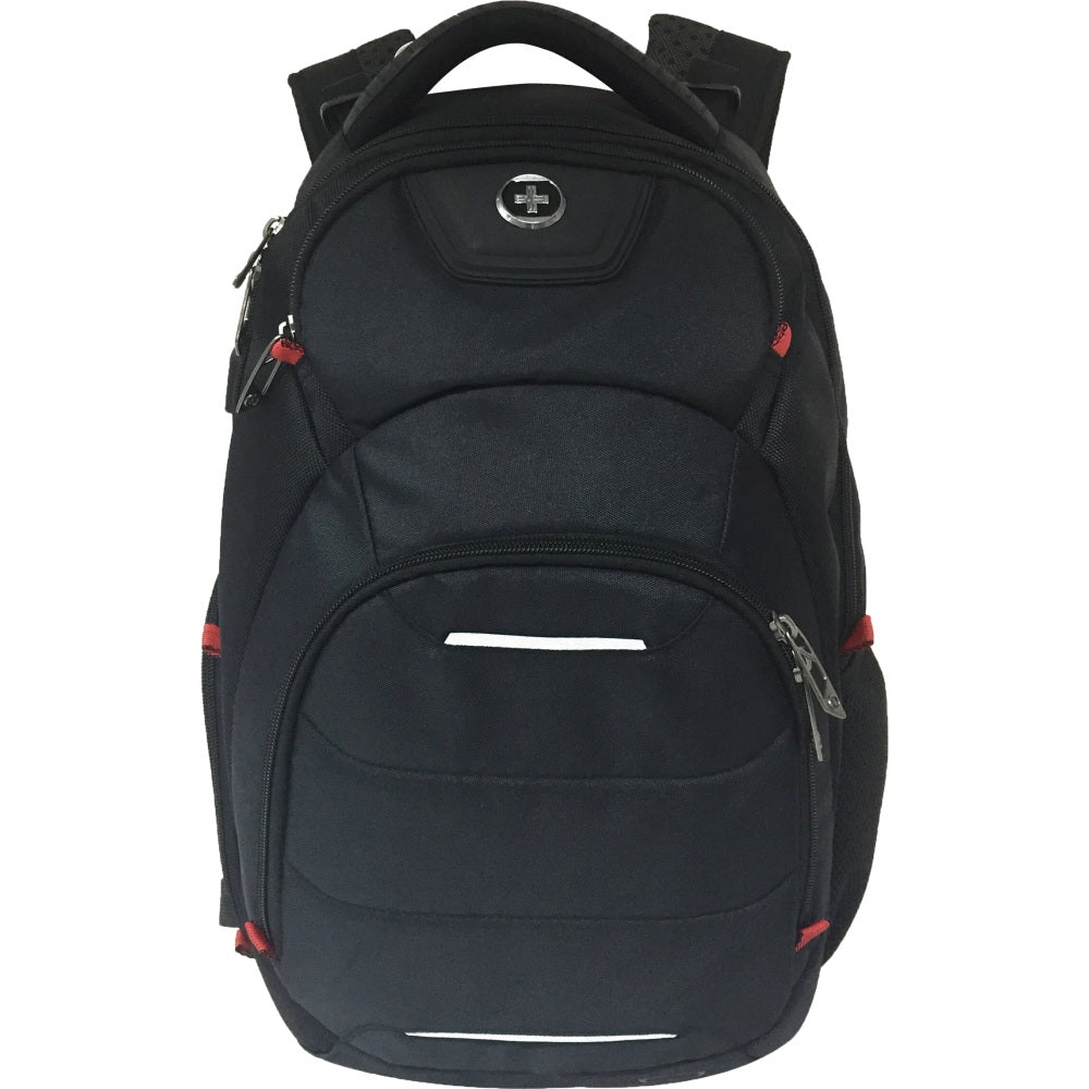 SwissDigital Neptune Massage Business Backpack With 16.1in Laptop Pocket, Black
