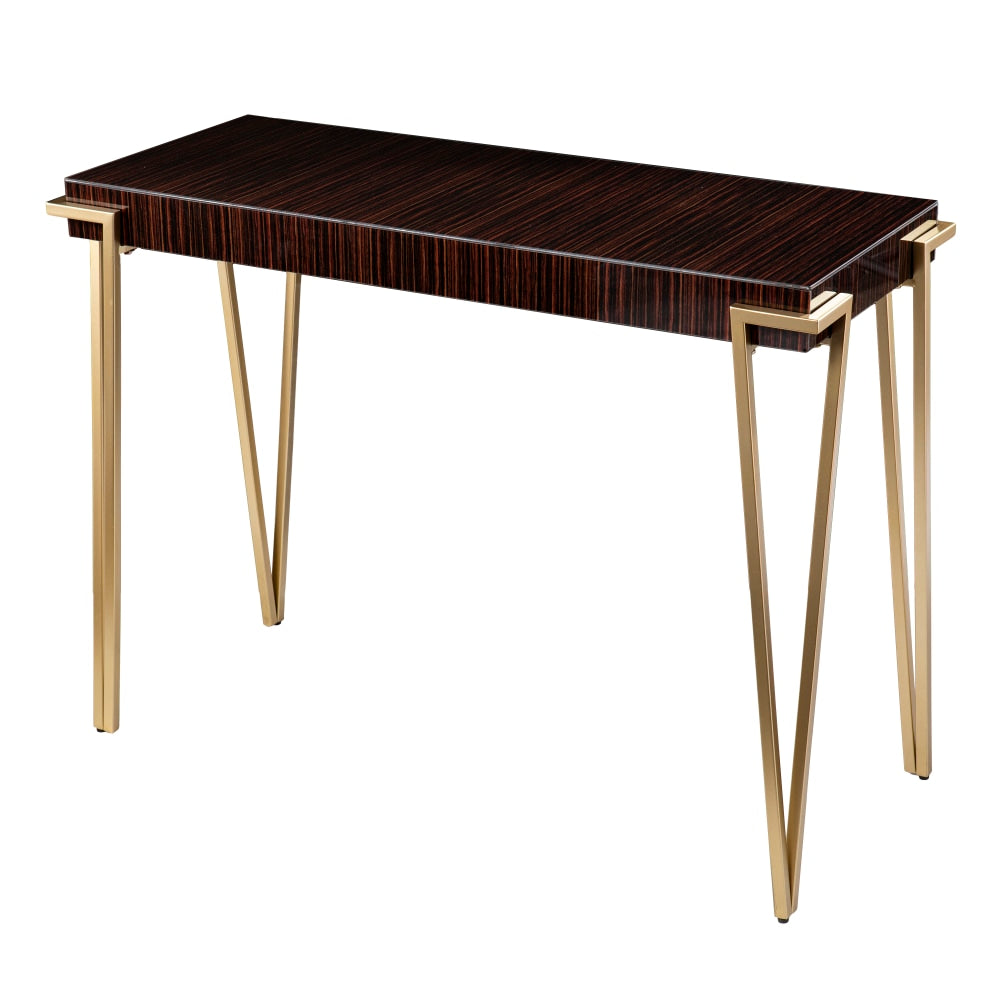 SEI Furniture Brodkirk Console Table, 30inH x 40inW x 17-1/4inD, Gold/Brown