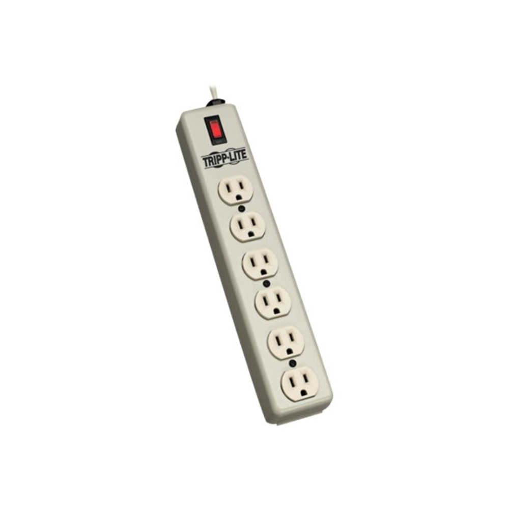 Tripp Lite Waber Power Strip Metal 5-15R 6 Outlet 5-15P 6ft Cord - Power distribution strip - 15 A - AC 120 V - input: NEMA 5-15 - output connectors: 6 (NEMA 5-15) - 6 ft cord - beige