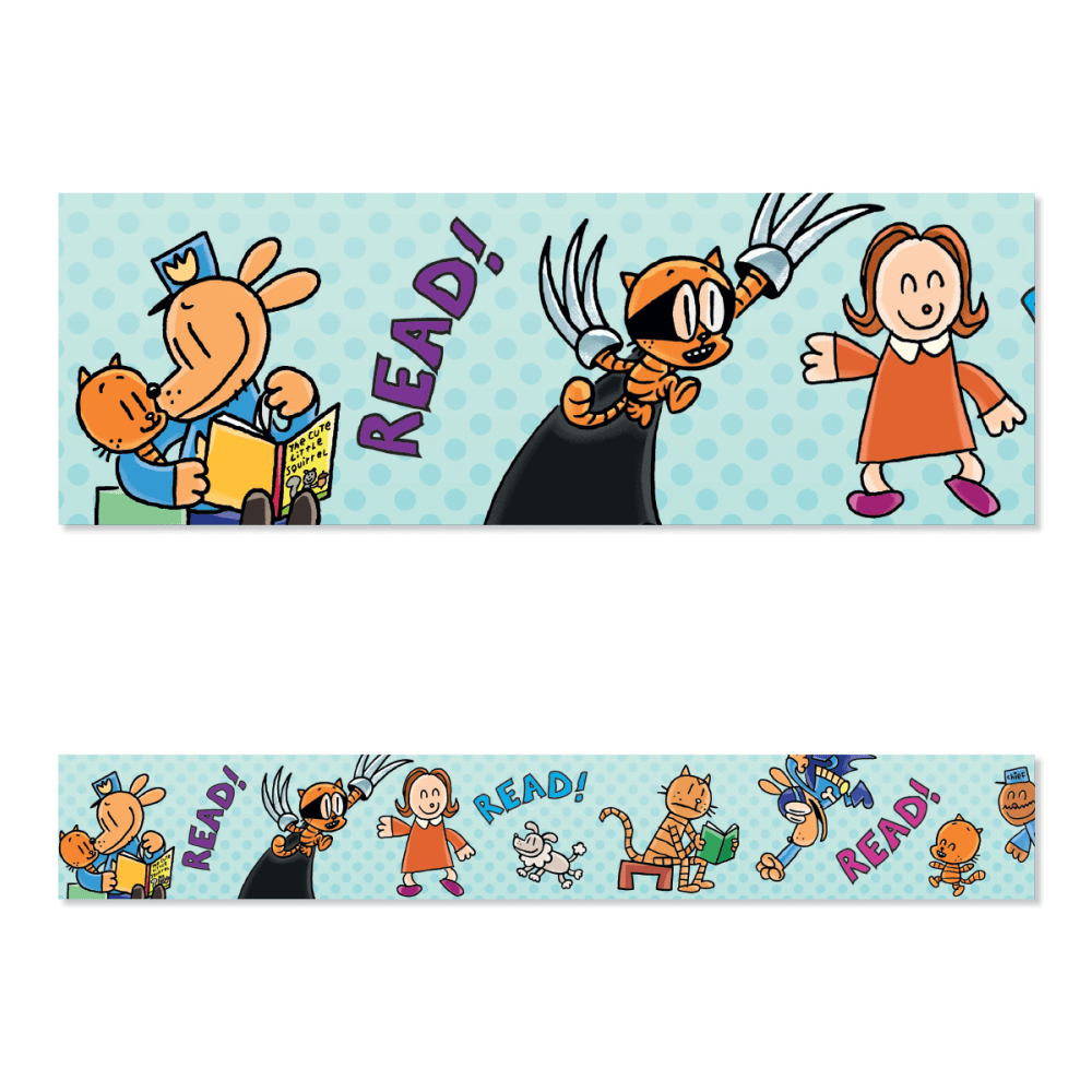 Scholastic Teachers Friend Dog Man Reading Trimmers, Assorted Colors, Set Of 12 Trimmers