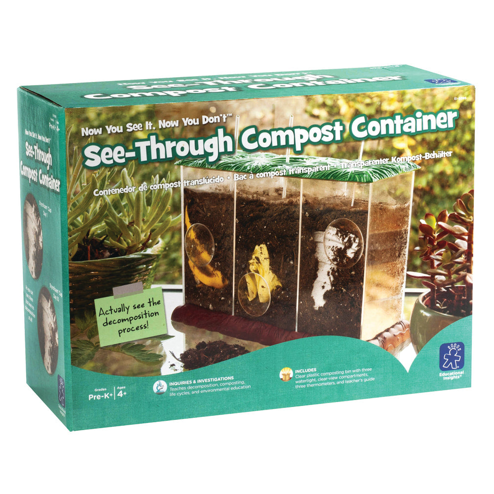Educational Insights Now You See It Now You DonT Compost Container, 12inH x 4inW x 8inD, Clear, Kindergarten - Grade 8