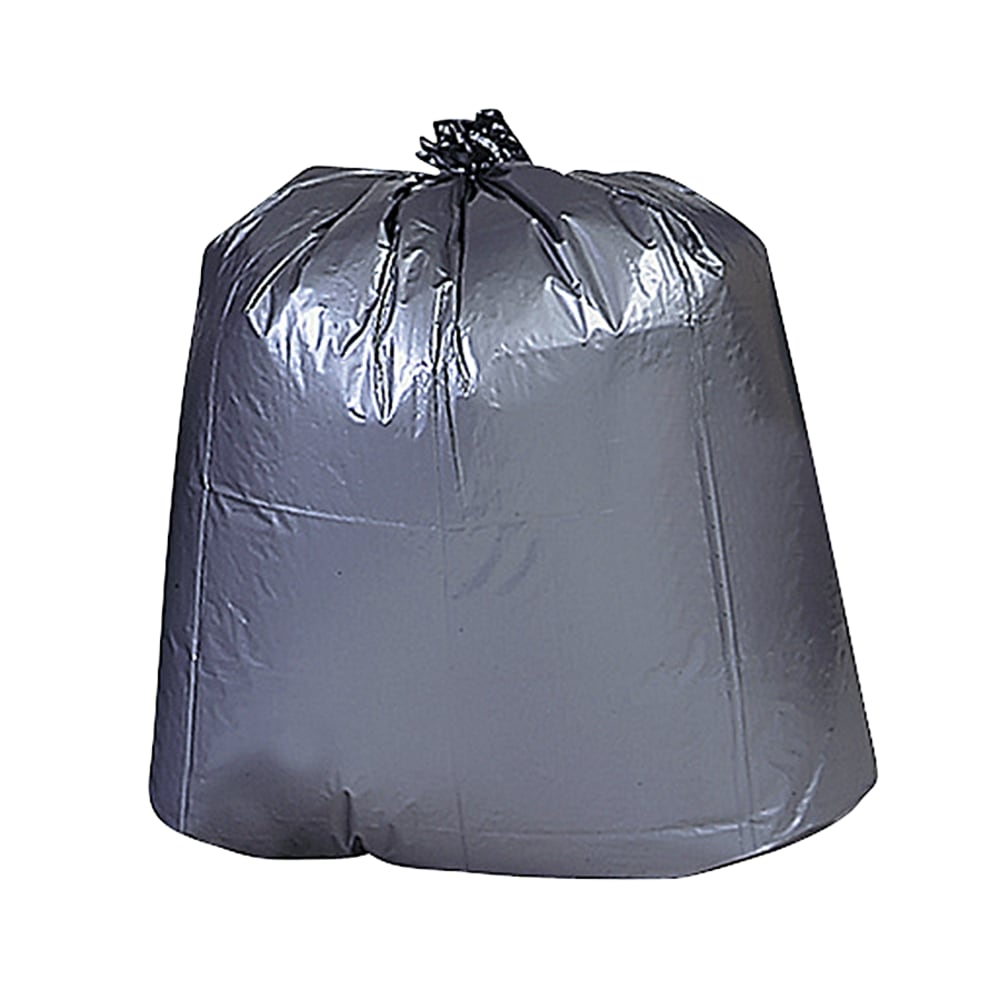 Genuine Joe 0.01 mil Trash Bags, 33 gal, 33inH x 40inW, 70% Recycled, Black, 100 Bags