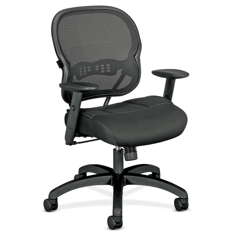 HON Basyx Wave HVL712 Mid-Back Mesh Task Chair, Black