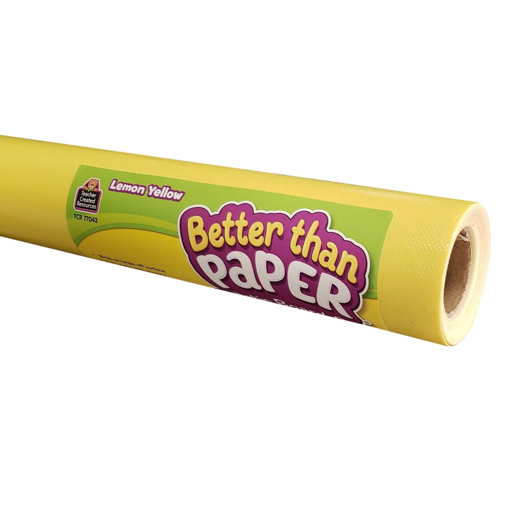 Teacher Created Resources Better Than Paper Bulletin Board Paper Rolls, 4ft x 12ft, Lemon Yellow, Pack Of 4 Rolls