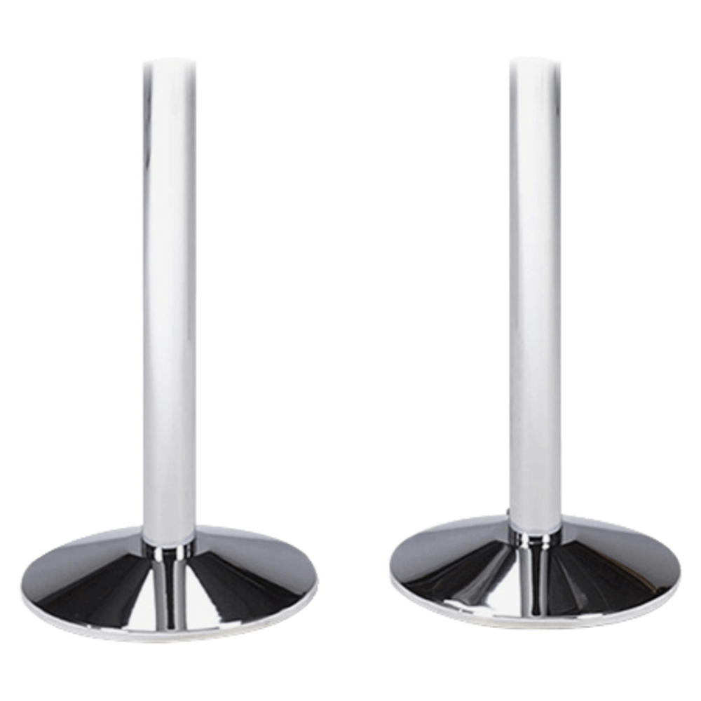 Tatco Adjusta-Tape Crowd Control Stanchion Bases, 14inDiameter, Chrome, Box Of 2