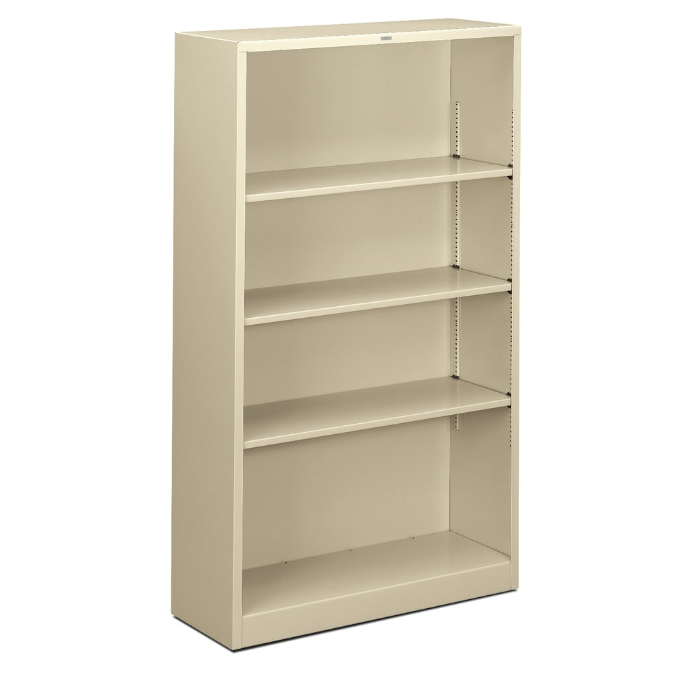 HON Brigade Steel Modular Shelving Bookcase, 4 Shelves, 60inH x 34-1/2inW x 12-5/8inD, Putty
