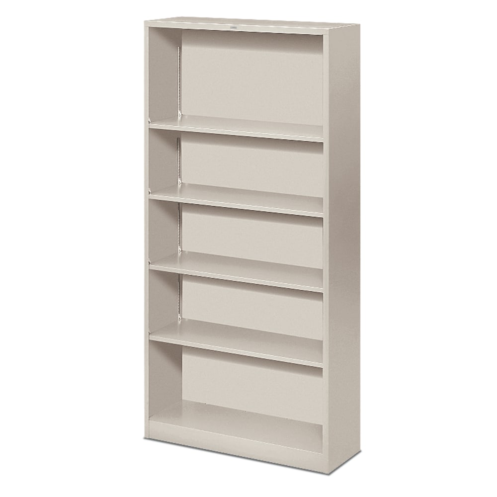 HON Brigade Steel Modular Shelving Bookcase, 5 Shelves, 71inH x 34-1/2inW x 12-5/8inD, Light Gray