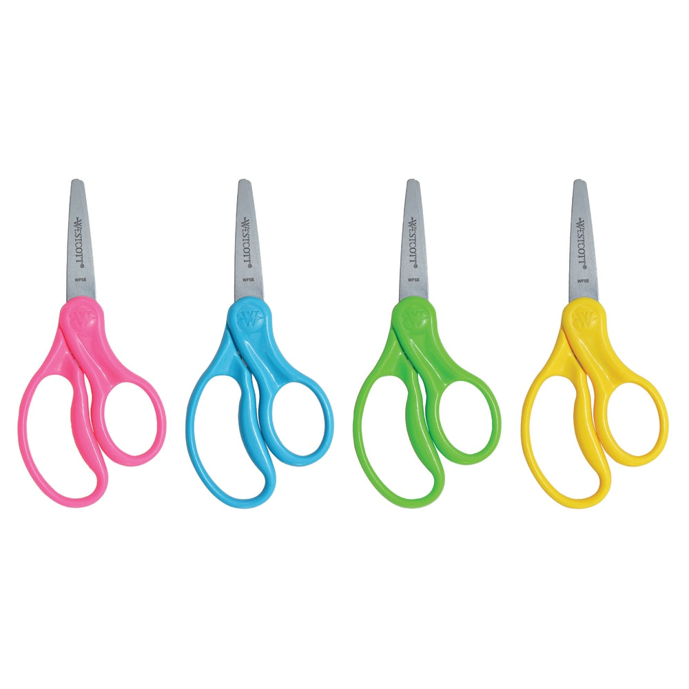 Westcott Hard Handle Kids Value Scissors, 5in, Pointed, Assorted Colors