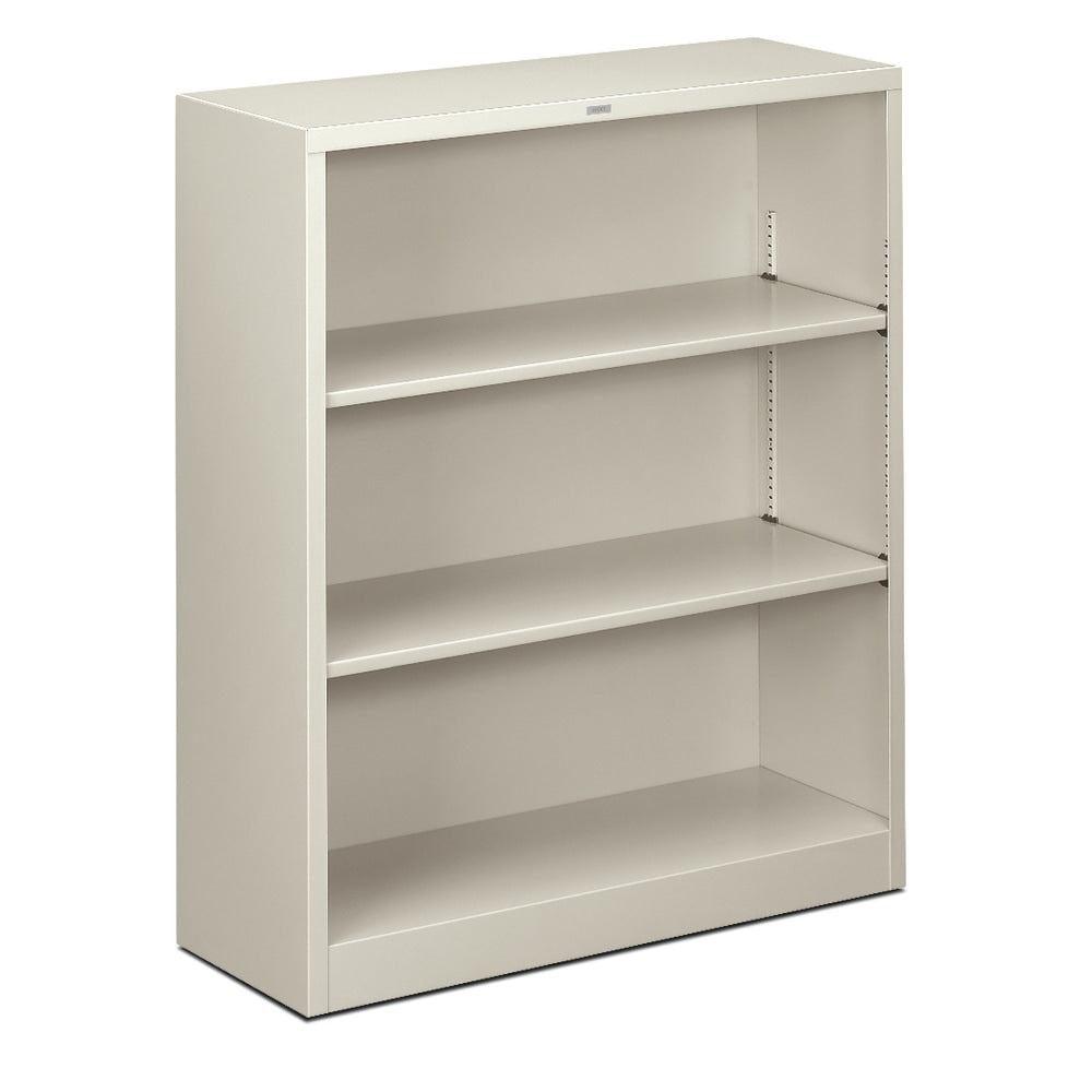 HON Brigade 3 Shelf Transitional Modular Shelving Bookcase, 41inH x 34-1/2inW x 12-5/8inD, Light Gray