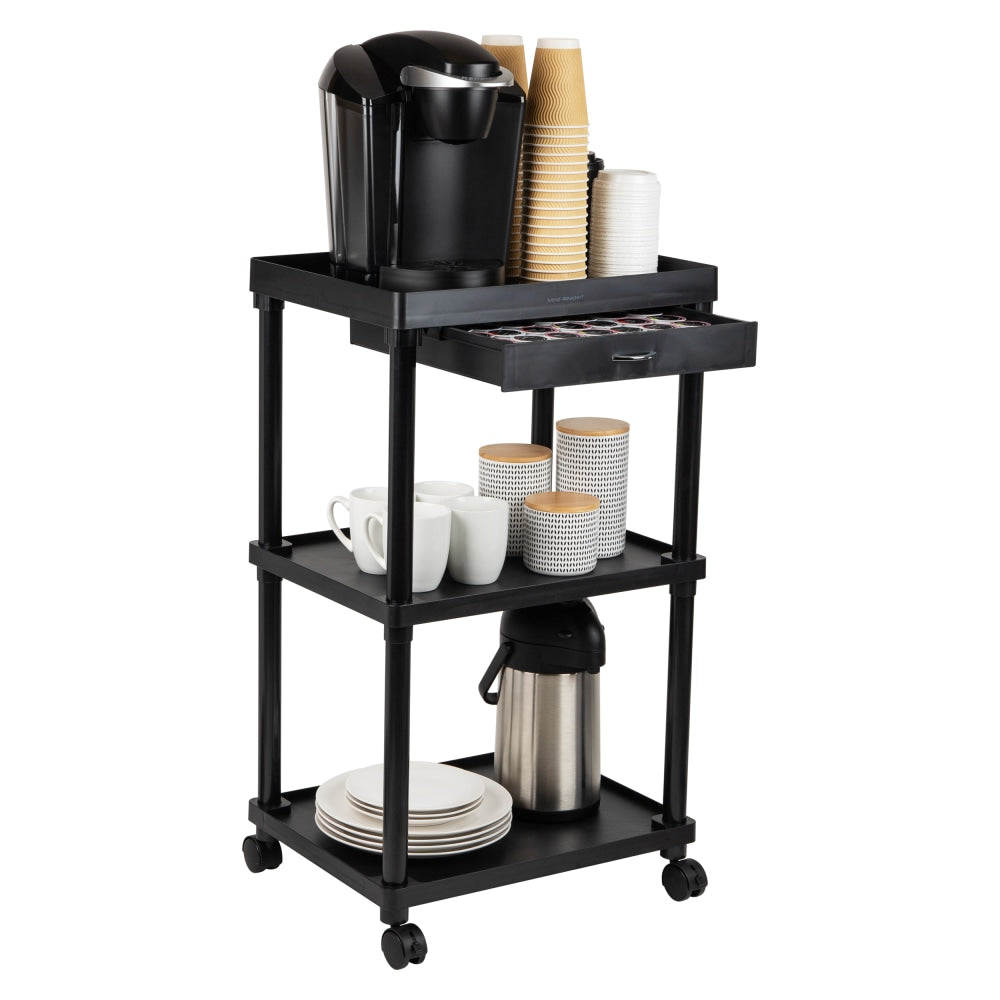 Mind Reader Anchor Collection 3-Shelf Printer Cart, 34-1/2inH x 15inW X 20inD, Black