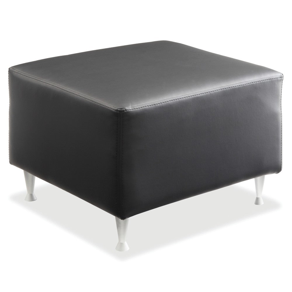 Lorell Fuze Modular Bonded Leather Ottoman Bench, Black