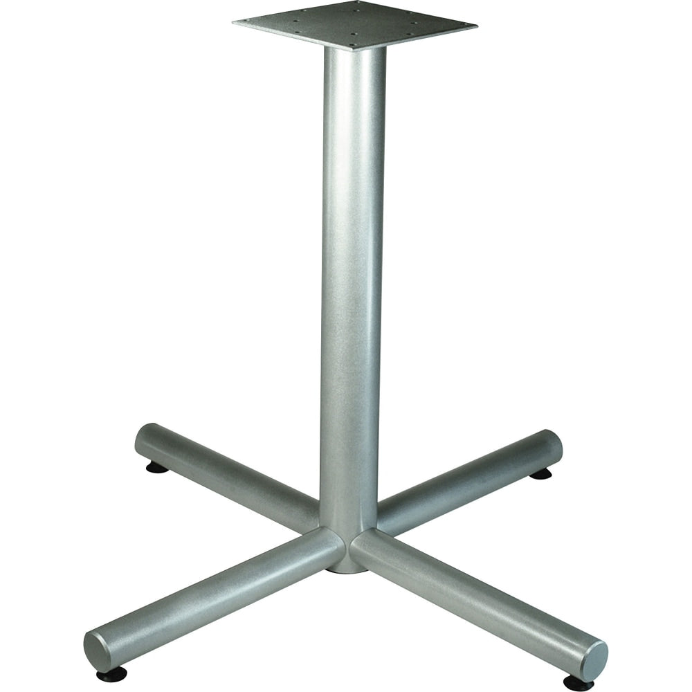 Lorell Hospitality Cafe-Height Table X-Leg Base - Metallic Silver X-shaped Base - 30in Height x 36in Width x 36in Depth - Assembly Required - 1 Each