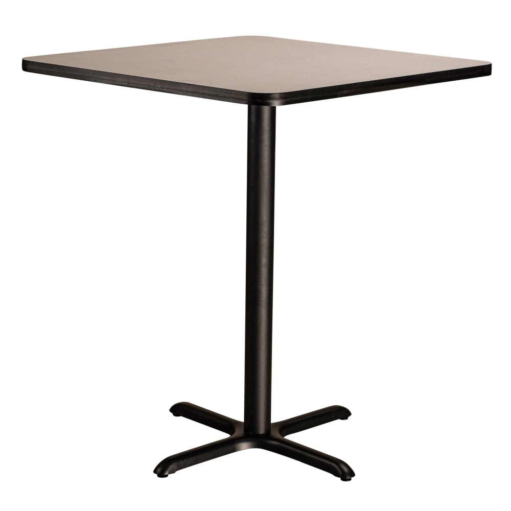 National Public Seating Square Cafe Table, 30inH x 36inW x 36inD, Gray Nebula/Black