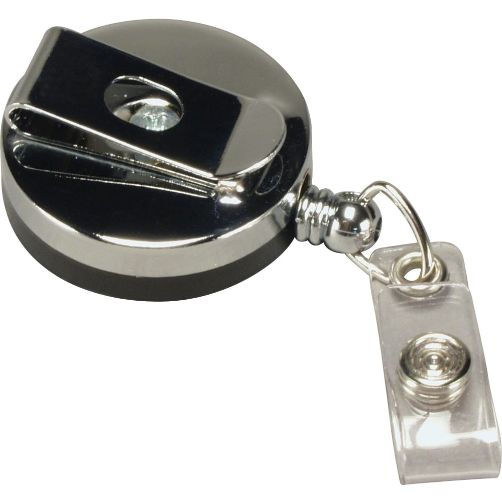SICURIX Heavy-Duty ID Card Reel, Belt Clip, Black, 1 Each