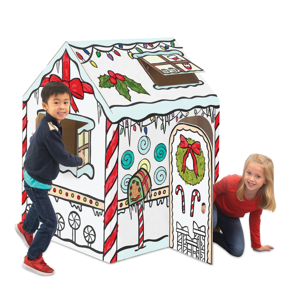 Bankers Box At Play Playhouse, 48inH x 32inW x 38inD, Gingerbread