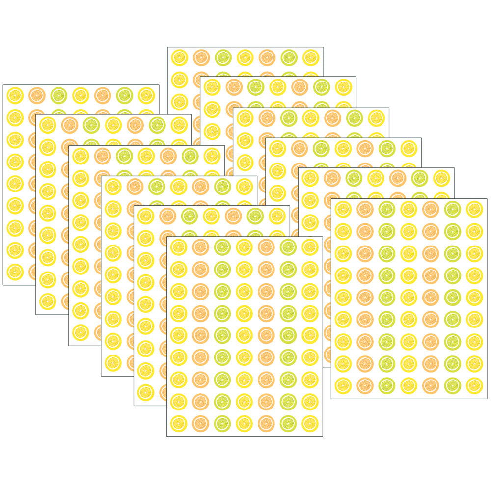 Teacher Created Resources Mini Stickers, Lemon Zest, 378 Stickers Per Pack, Set Of 12 Packs
