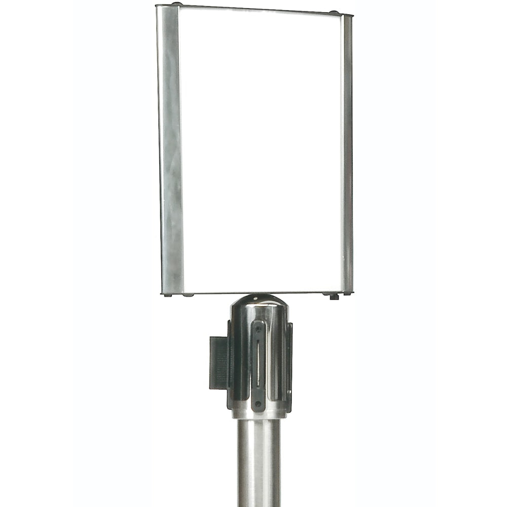 CSL Double-Sided Sign Holder For 9ft Stanchion, 10in x 12in, Silver