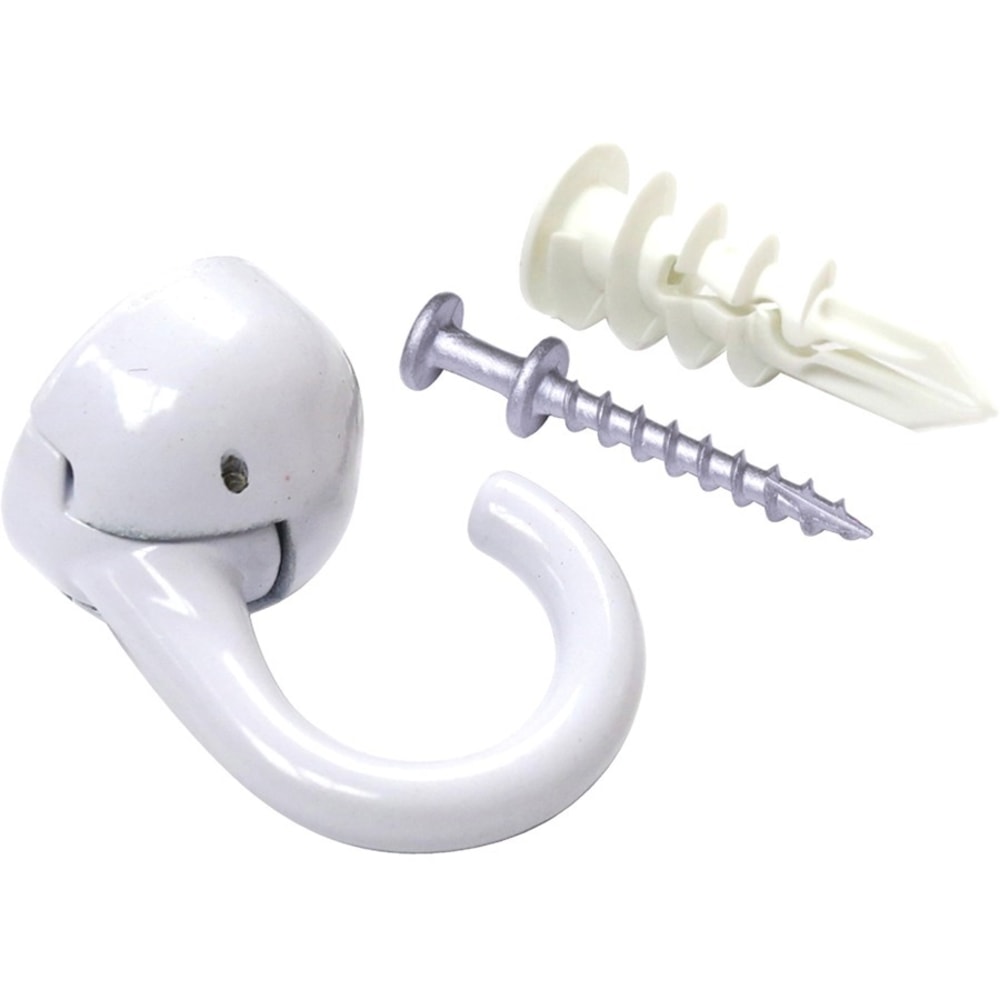 Hangman Indoor/Outdoor Elephant Hook - 30 lb (13.61 kg), 100 lb (45.36 kg) Capacity - 2in Length - for Indoor, Outdoor, Drywall, Wood - White