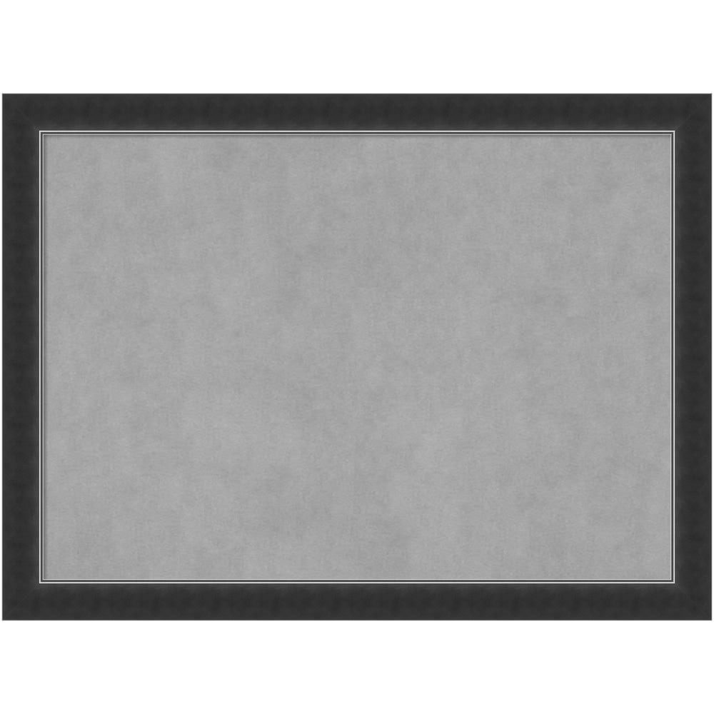 Amanti Art Narrow Magnetic Bulletin Board, Steel/Aluminum, 31in x 23in, Corvino Black Wood Frame