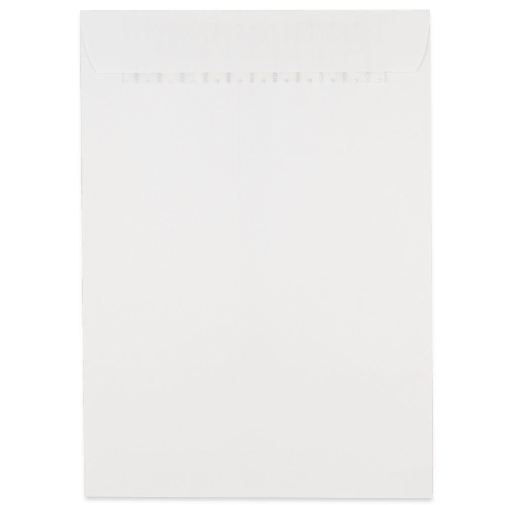 JAM Paper Open-End Envelopes, 7-1/2in x 10-1/2in, Peel & Seal Closure, White, Pack Of 500 Envelopes