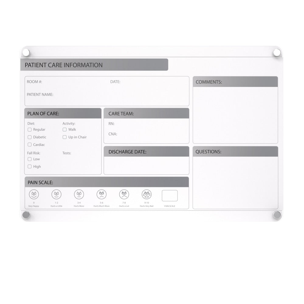 Ghent Graphics Non-Magnetic Dry-Erase Glassboard, 24in x 36in, White