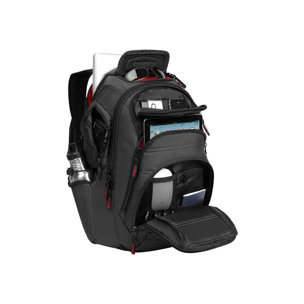 Ogio RENEGADE RSS Carrying Case (Backpack) for 17in iPad Notebook - Black - Ballistic Poly, Poly Body - Foam Interior Material - Handle, Shoulder Strap - 19.5in Height x 14in Width x 8in Depth