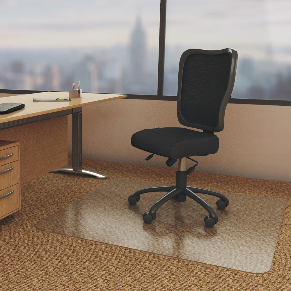 Deflecto Economat for Carpet - Carpeted Floor - 60in Length x 46in Width - Vinyl - Clear
