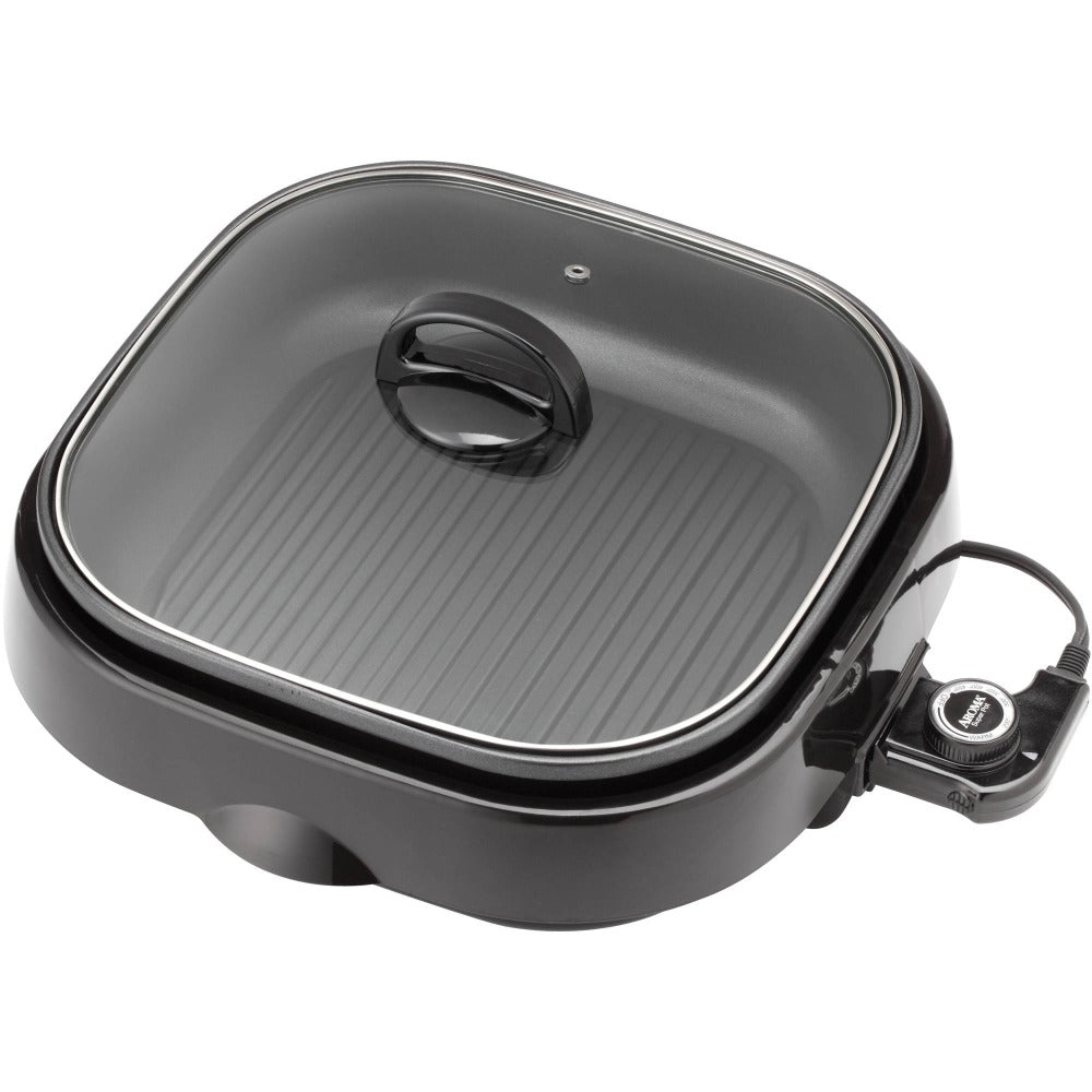 Aroma ASP-218B 4-Quart 3-In-1 Grillet, 7-3/4inH x 16inW x 14inD, Black