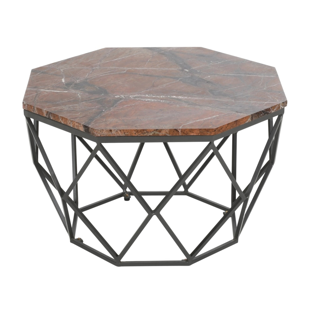 Coast to Coast Octagonal Coffee Table, 19inH x 32inW x 32inD, Black/Multicolor