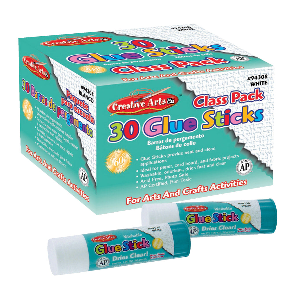 Charles Leonard Economy Glue Sticks, 0.28 Oz, Clear, Pack Of 60