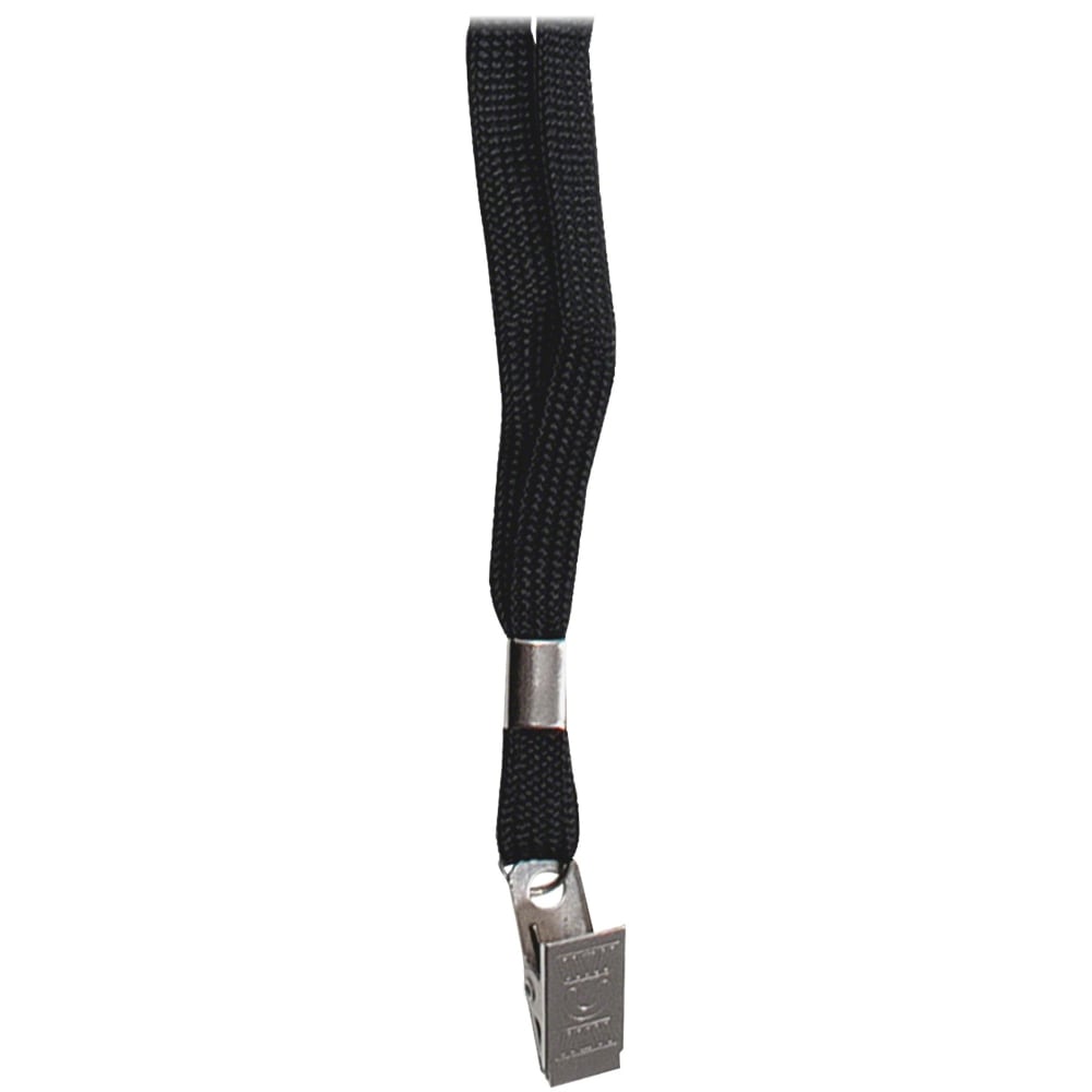 Advantus Neck Lanyard with Clip for Badges - 24 / Box - 36in Length - Black