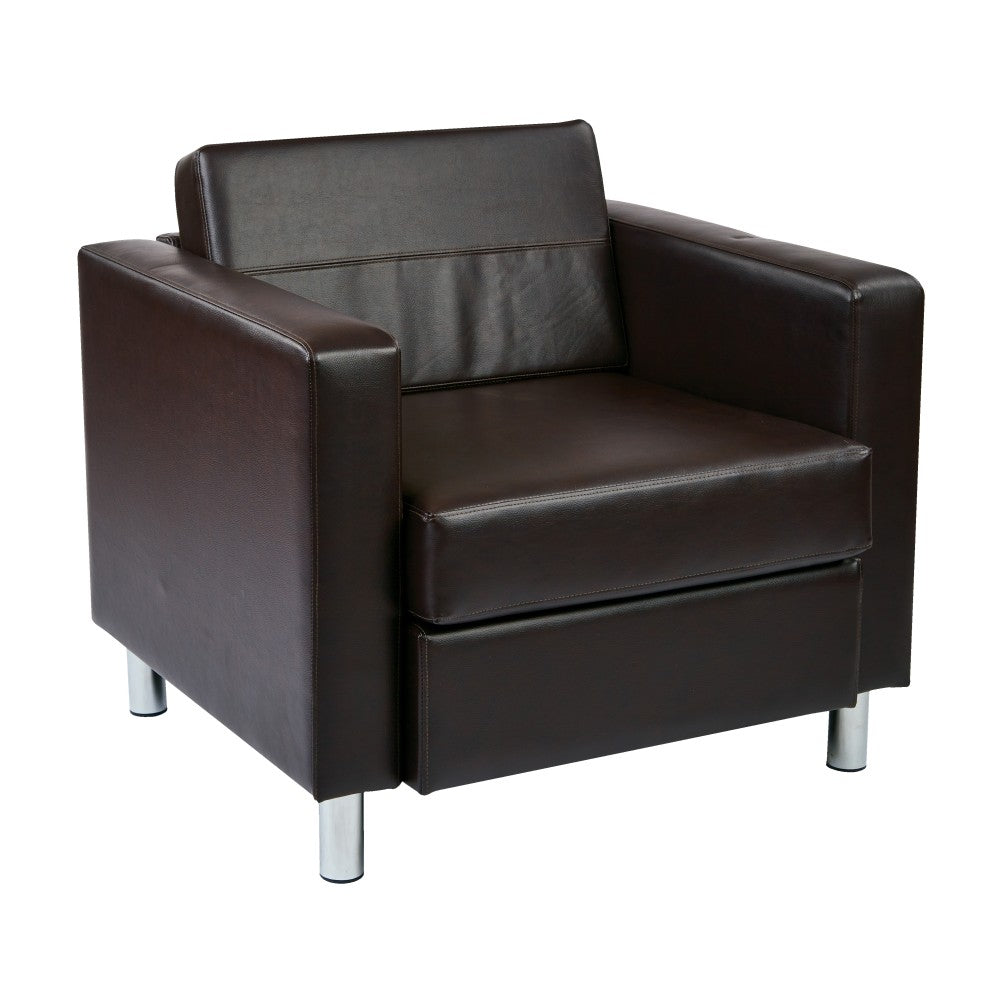 Ave Six Pacific Arm Chair, Espresso/Chrome