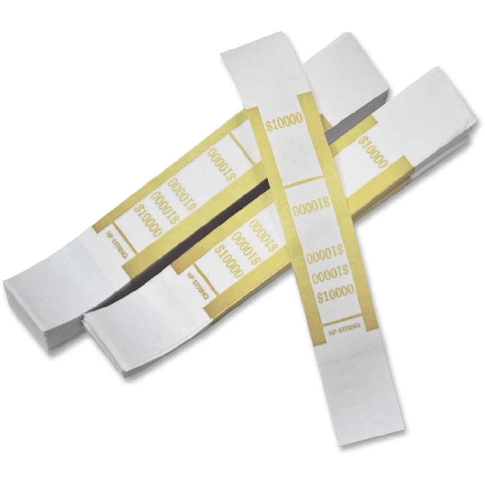 PM Company Currency Bands, $10,000.00, Yellow, Pack Of 1,000