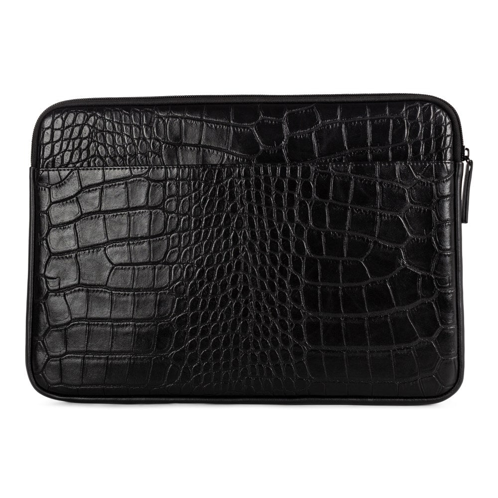 Bugatti Vegan Leather Laptop Sleeve With 14in Laptop Compartment, Black