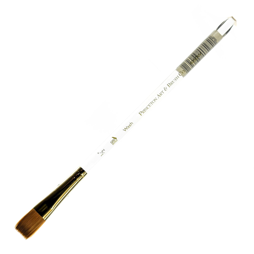 Princeton Series 4050 Heritage Synthetic Sable Watercolor Short-Handle Paint Brush, 1/2in, Wash Bristle, Sable Hair, Red