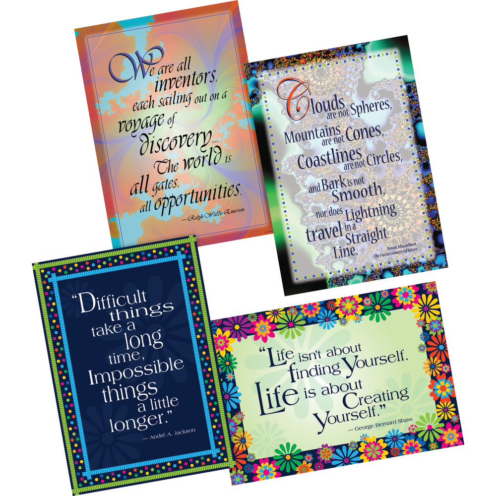Barker Creek Poster Pack, 19in x 13 1/4in, Dare To Dream, Set Of 4