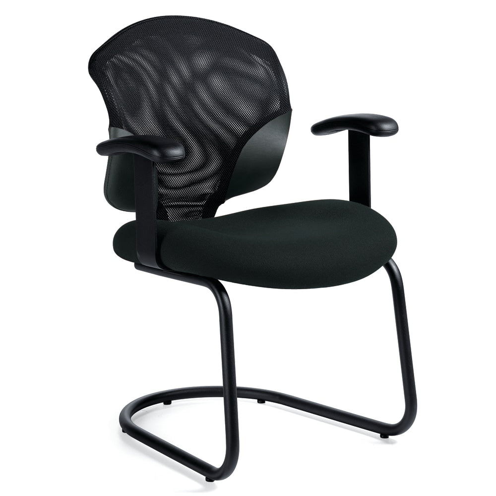 Global Tye Low-Back Chair, 35inH x 25inW x 26inD, Ebony/Black