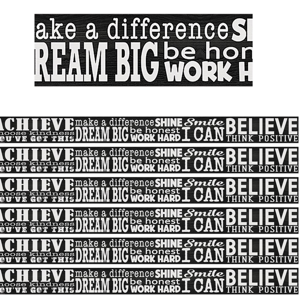 Teacher Created Resources Border Trim, Modern Farmhouse Positive Sayings, 35', Set Of 6 Packs