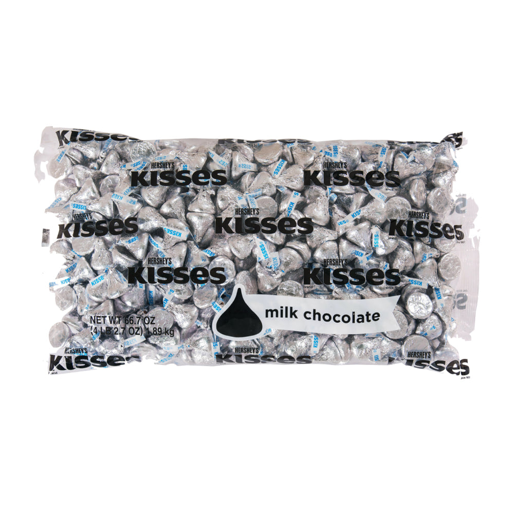 Hersheys Kisses Milk Chocolates, 66-Oz Bag, Silver