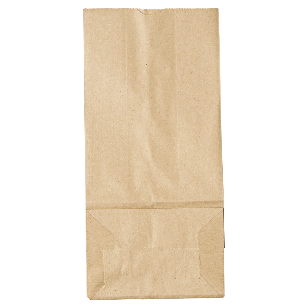 General Paper Grocery Bags, #5, 10 15/16inH x 5 1/4inW x 3 7/16inD, Kraft, Pack Of 500 Bags