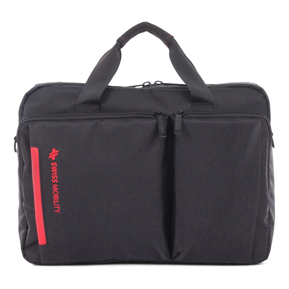 Swiss Mobility Stride Executive Briefcase With 15.6in Laptop Pocket, Black