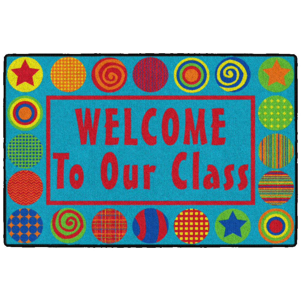 Flagship Carpets Patterned Circles Welcome Mat, 2ftH x 3ftW