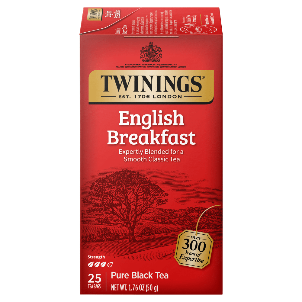 Twinings of London English Breakfast Tea, 1.06 Oz, Carton Of 24