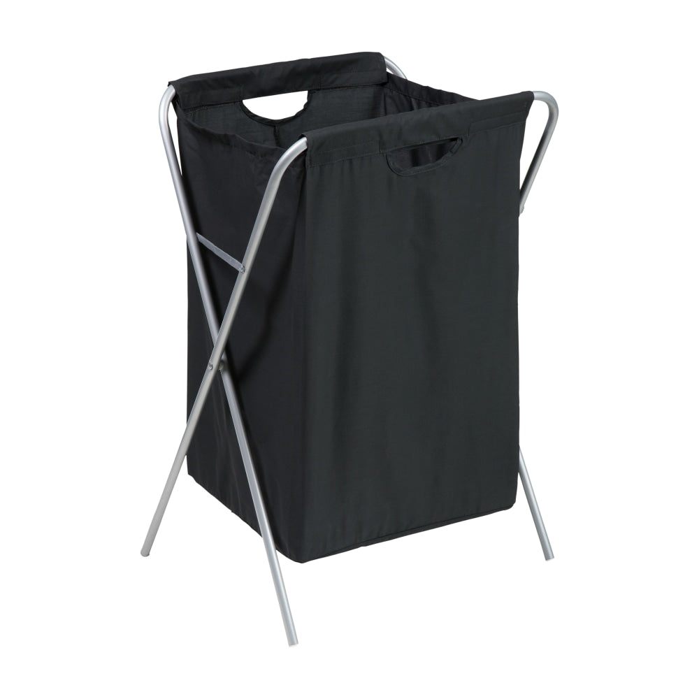Honey Can Do Folding Nylon Laundry Hamper, 23-1/2inH x 17inW x 17inD, Black