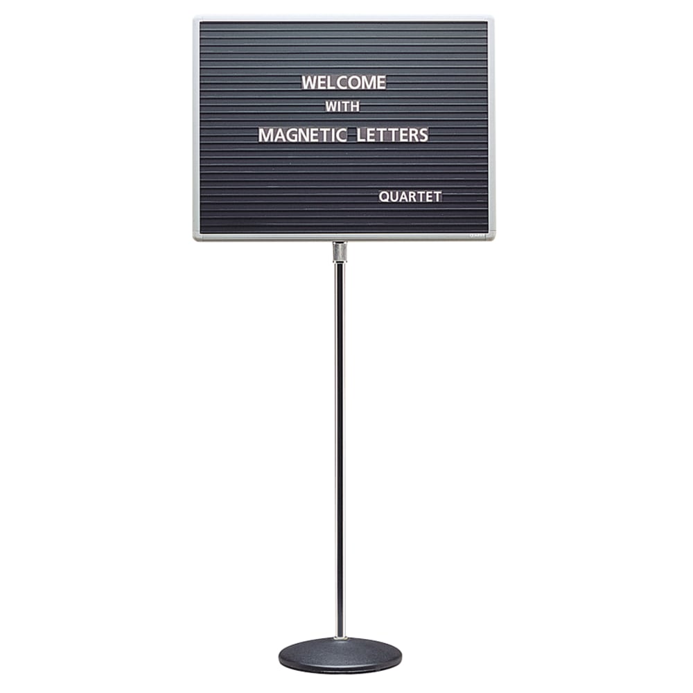 Quartet Standing Magnetic Letter Board, 24in x 18in, Aluminum Frame With Silver Finish