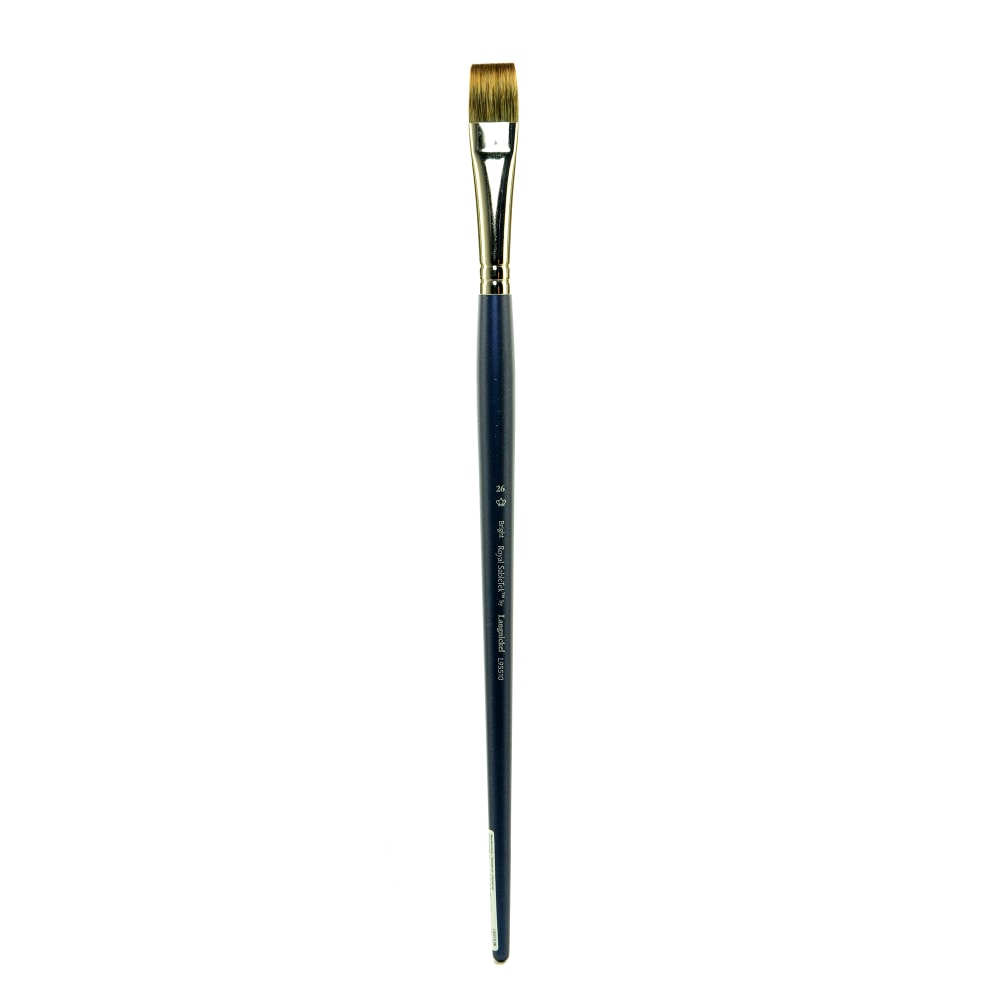 Royal & Langnickel Sabletek Long-Handle Paint Brush L95510, Size 26, Bright Bristle, Sable Hair, Blue