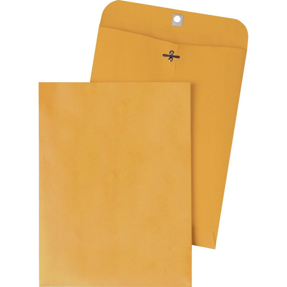 Quality Park Gummed Kraft Clasp Envelopes - Clasp - #94 - 9 1/4in Width x 14 1/4in Length - 28 lb - Gummed - Kraft - 100 / Box - Kraft