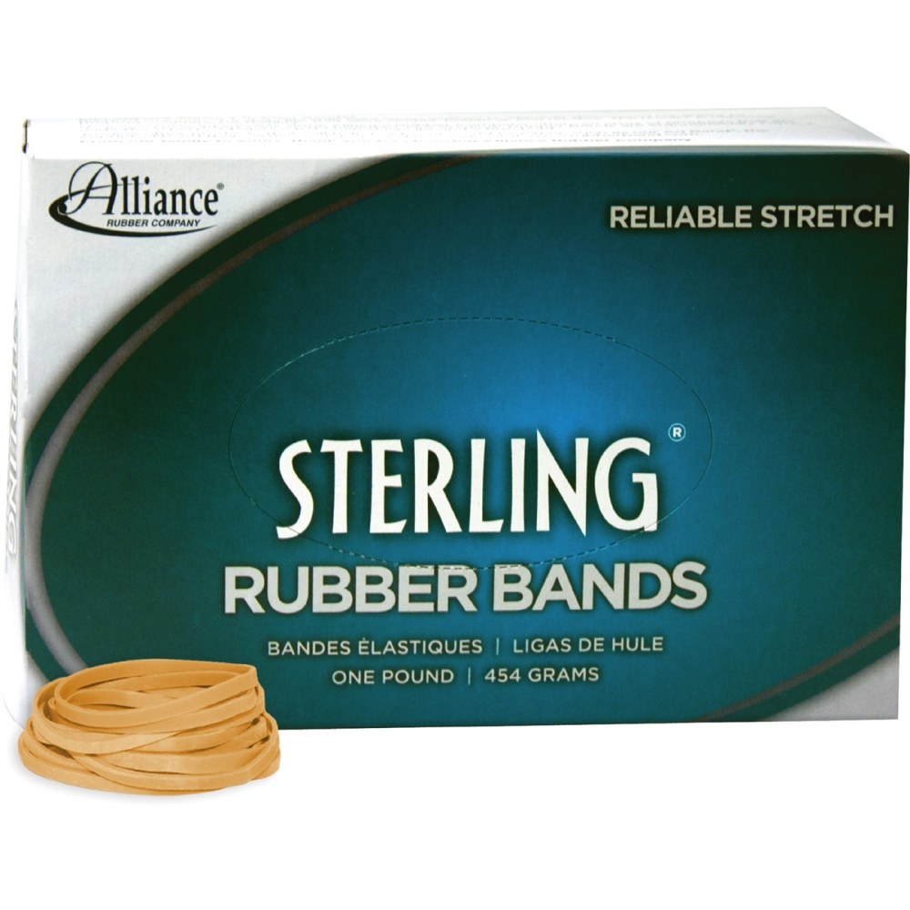 Alliance Rubber 24315 Sterling Rubber Bands, 1.5in x 0.125in, Natural Crepe, 1 lb.