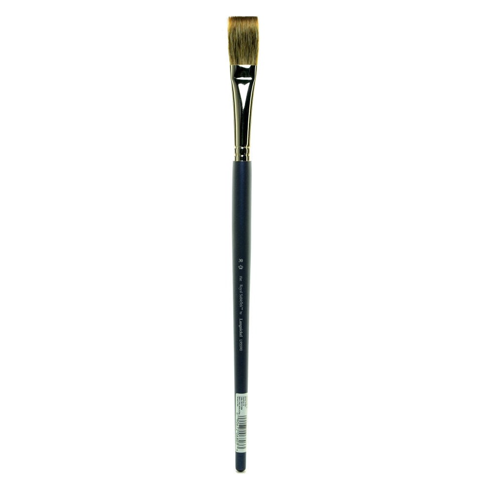 Royal & Langnickel Sabletek Long-Handle Paint Brush L99590, Size 30, Flat Bristle, Sable Hair, Blue