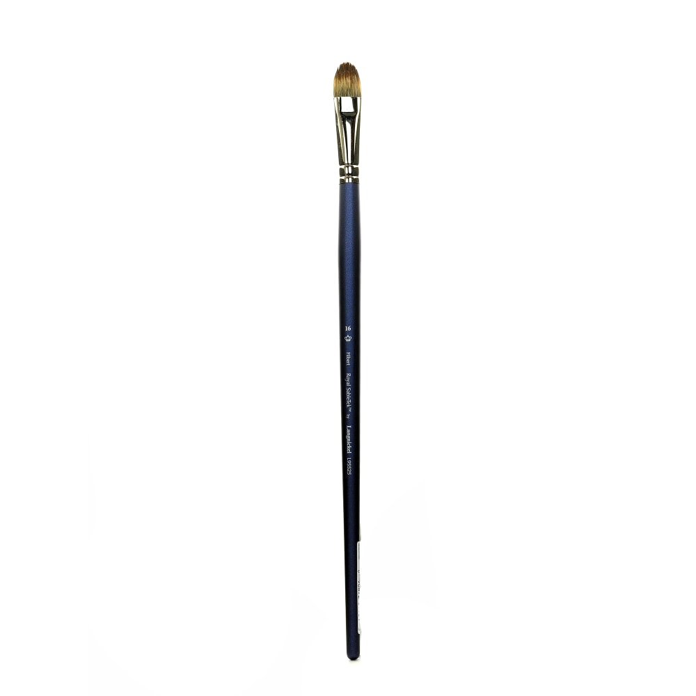 Royal & Langnickel Sabletek Long-Handle Paint Brush L95525, Size 16, Filbert Bristle, Sable Hair, Blue